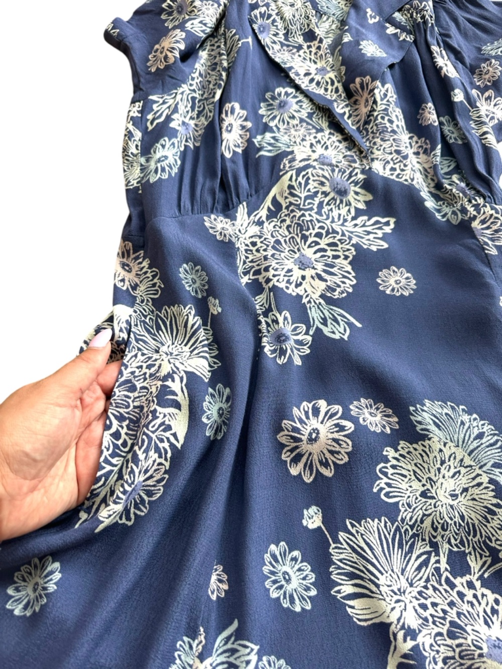 Free People Blue Hawaii Floral Collared Mini Dress - Picture 3 of 5